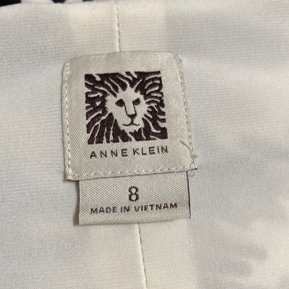 Anne Klein Sleeveless Houndstooth Dress, Faux Wrap Skirt Black & White Size 8 - Picture 8 of 12